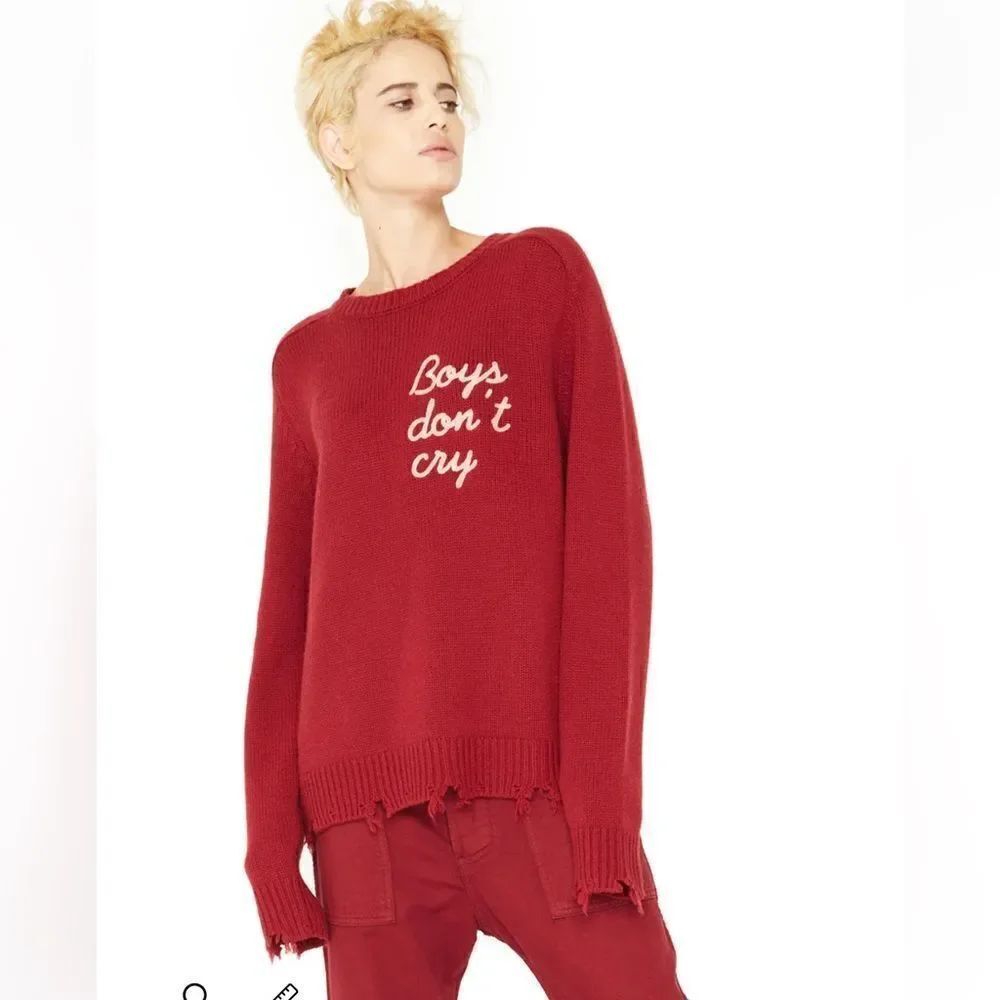 Sandrine Rose Boys Don't Cry Cashmere Sweater - Wine Red
NWT XS